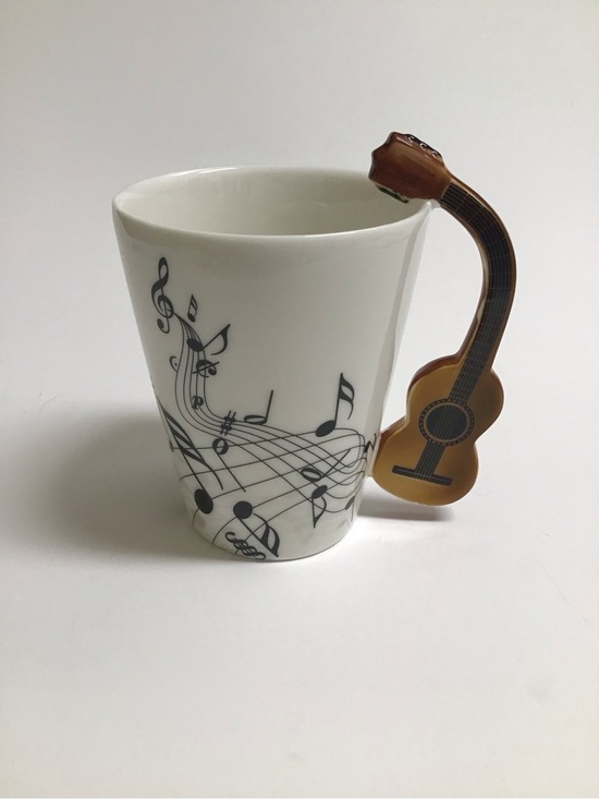 Unbranded Other - Guitar Handle Porcelain Coffee Mug Tea Cup 8oz Music Notes Rocker Desk Pen Cup